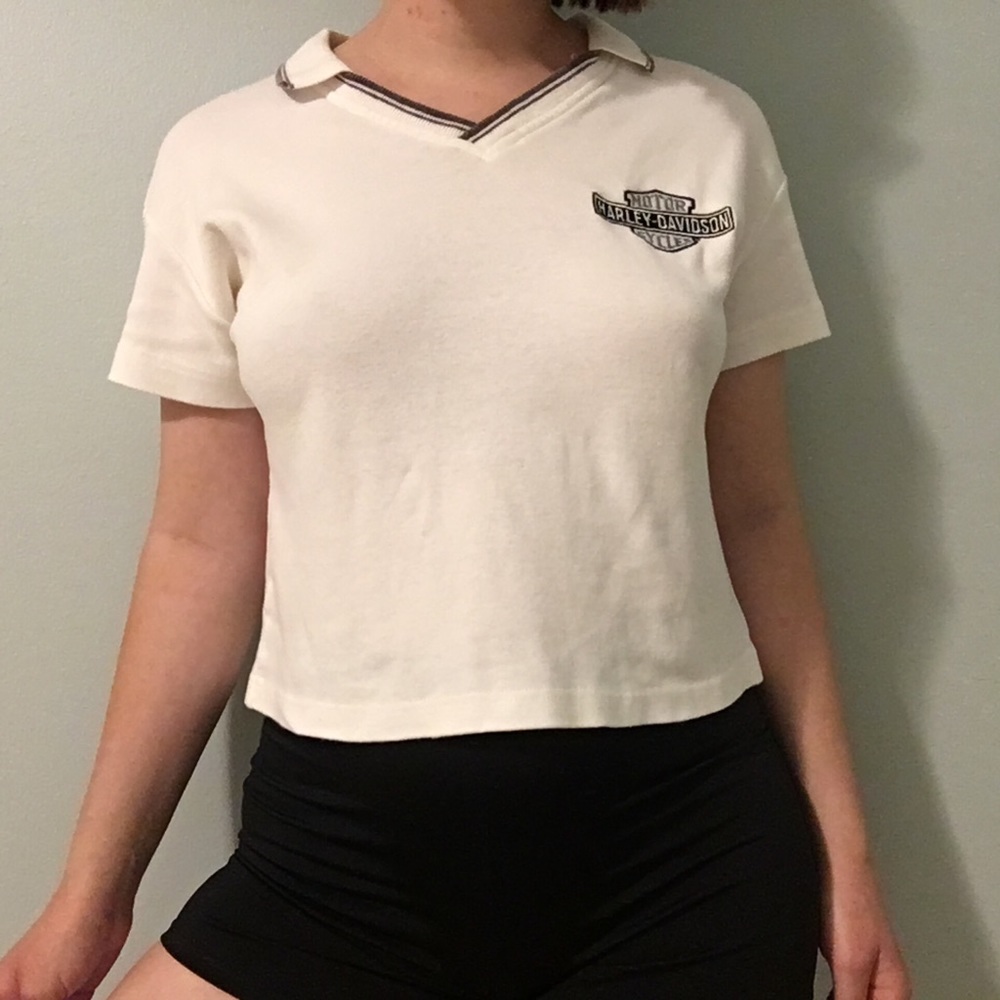 Harley Davidson | white Polo Top With Logo